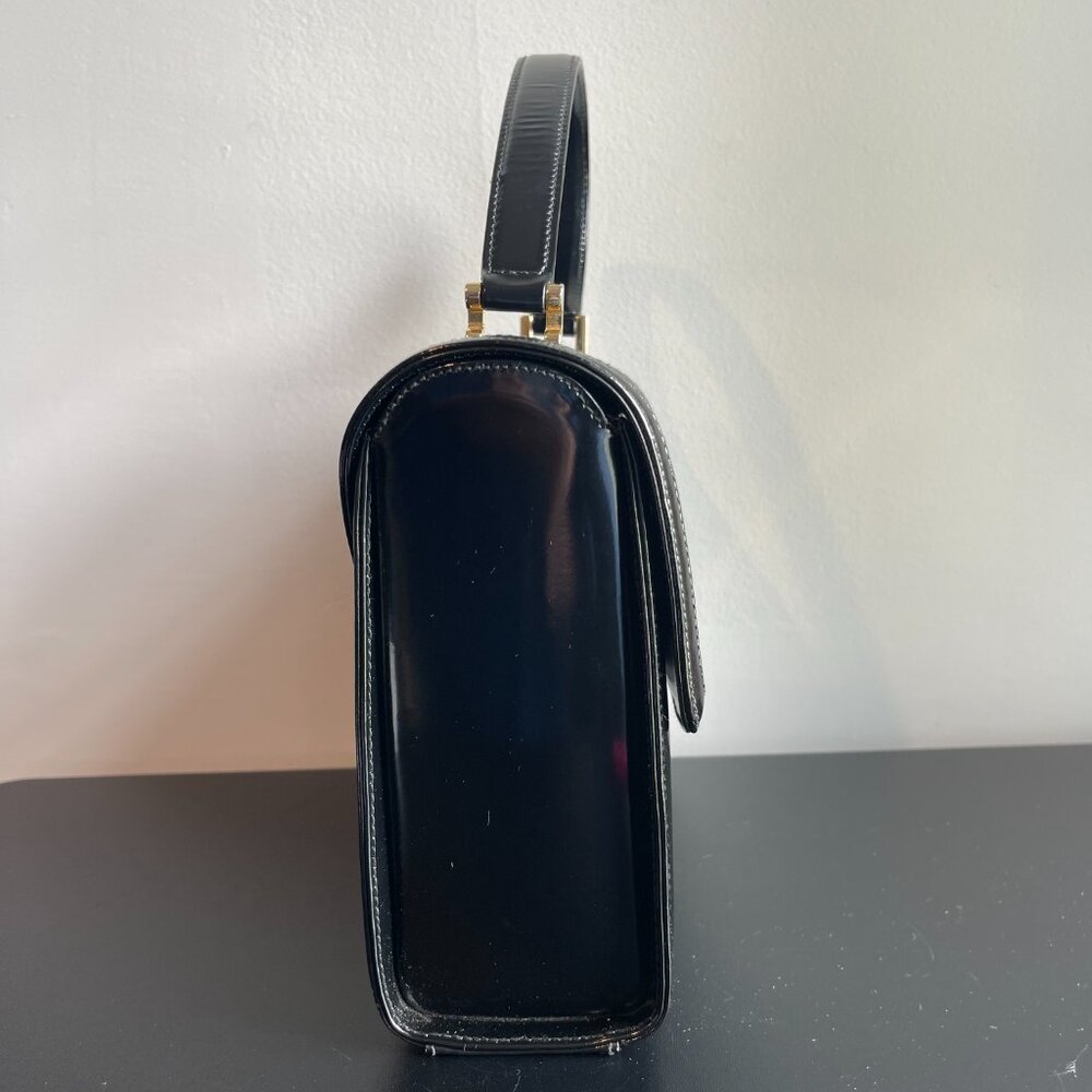 Tiffany & Co. Vintage T-Lock Top Handle Black Patent Leather Bag- Preowned - Picture 5 of 14